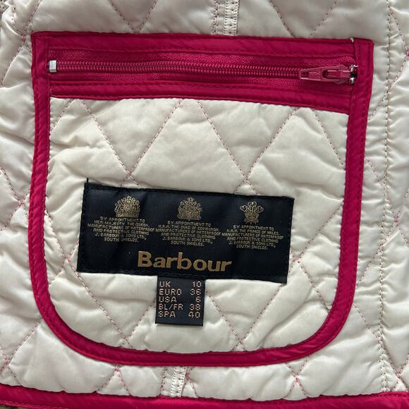 Barbour Women’s Quilted Gilet Vest – Pink – Size US 6 / UK 10 – Diamond Quilt - Picture 7 of 11